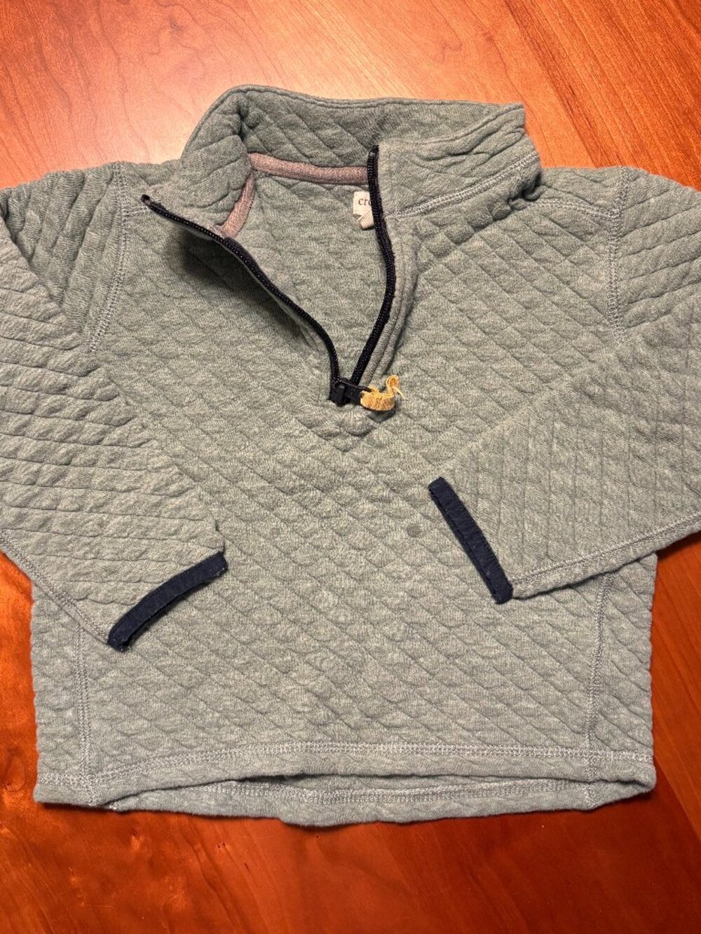 Crewcuts Quilted Half-Zip Pullover | Boys' Size XS (4-5) | Sage Green